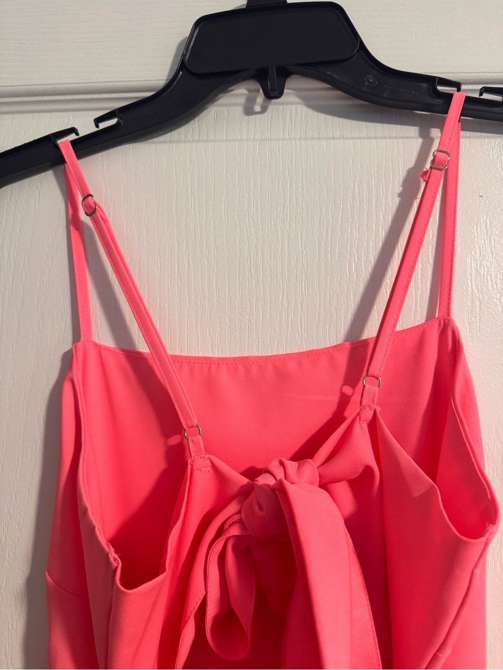Main Strip Neon Pink Cutout Romper with Spaghetti Straps - Picture 7 of 10